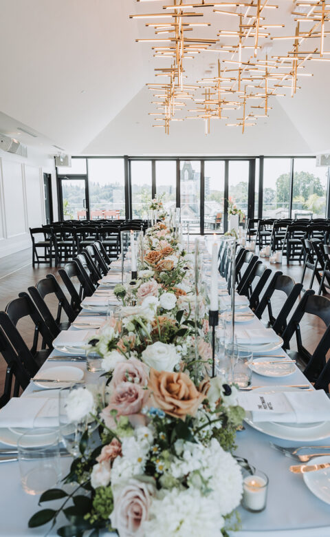 Eventspace with long table and chairs