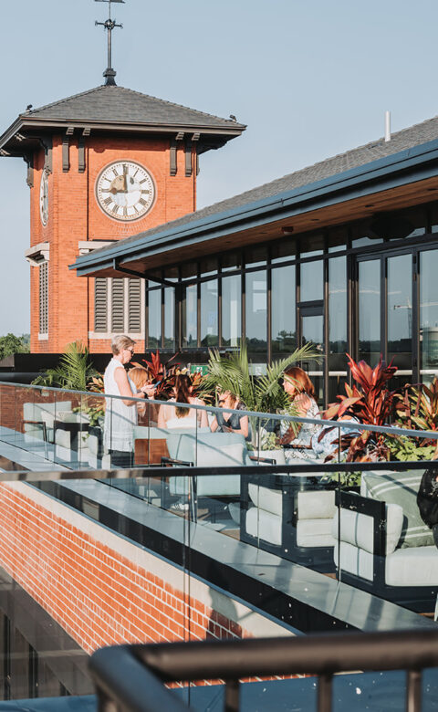 People enjoying food at Roof top